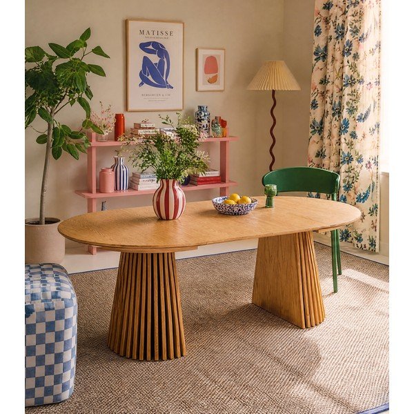 Ümmargune kokkupandav tammespooniga söögilaud ø 120 cm Osaka - House Nordic-image-1