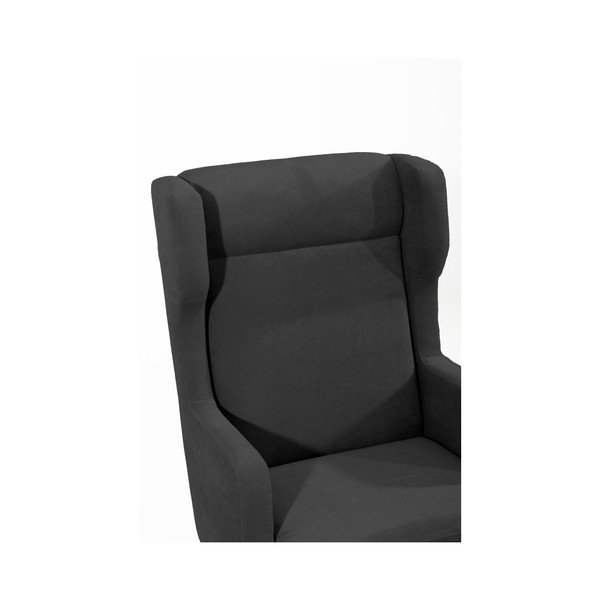 Černé křeslo ušák Max Winzer Bennet Suede-image-1