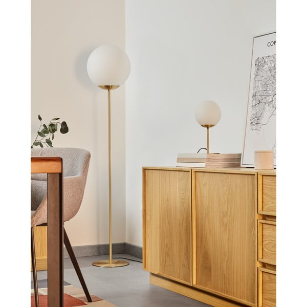 Põrandavalgusti kuldset värvi klaasist lambivarjundiga (kõrgus 150 cm) Mahala - Kave Home-image-1