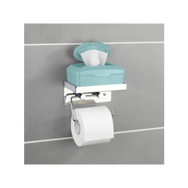 Isepidav WC-paberi hoidja koos hoiualaga - Wenko-image-1