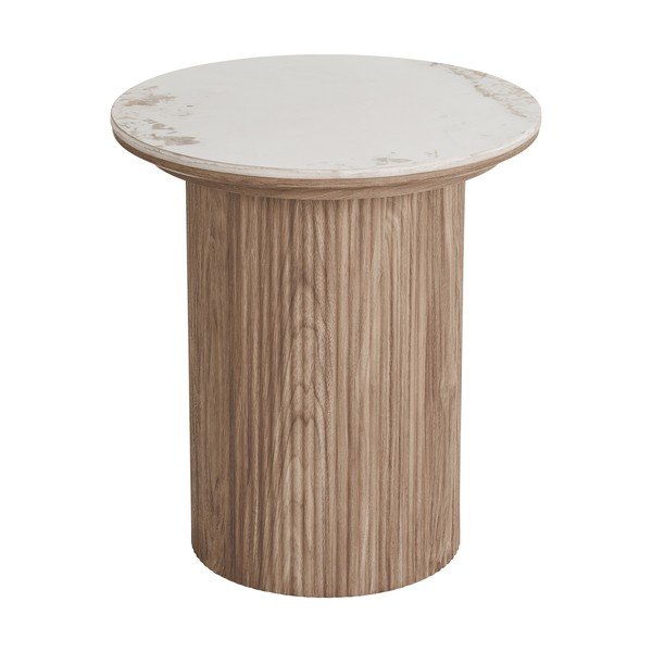 Ümmargune abilauake marmorimustriga plaadiga ø 45 cm Athens – House Nordic