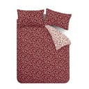 Punane flanell voodipesu üheinimesevoodile 135x200 cm Grace Floral Leaf - Catherine Lansfield
