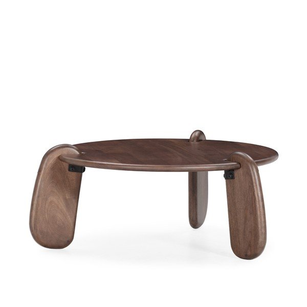 Tumepruun ümmargune mangopuidust kohvilaud ø 80 cm Tamira - MOME-image-3