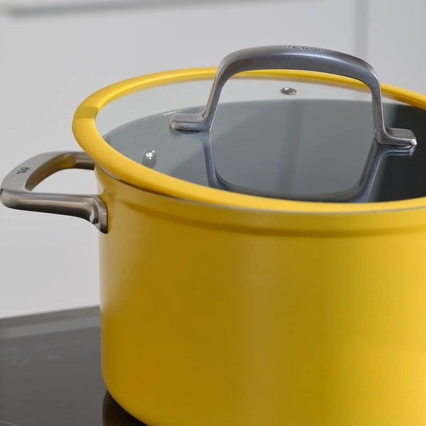 Alumiiniumist pott induktsioonpliidile koos kaane ja mittenakkuva pinnaga  5,5 l Meda 3.0 - FABINI-image-1