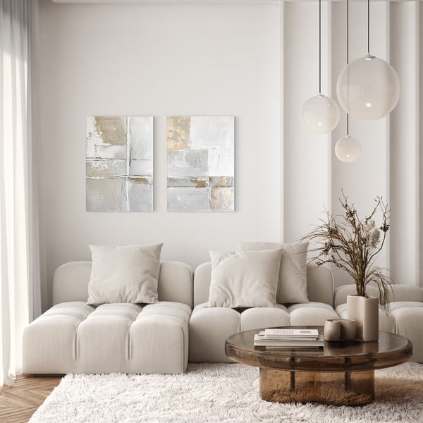 Käsitsi maalitud elementidega maalid 2 tk komplektis 50x70 cm Sail - Styler-image-2