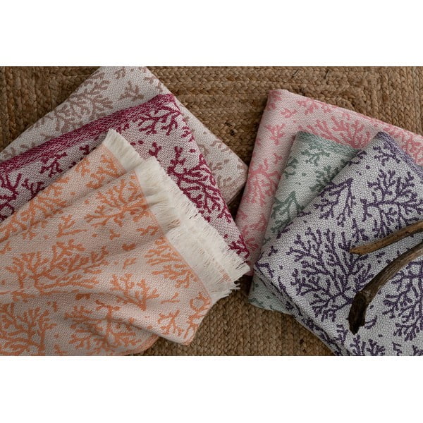 Tumeroosa ruuduline puuvillane suvi , 140 x 180 cm Coral - Euromant-image-3