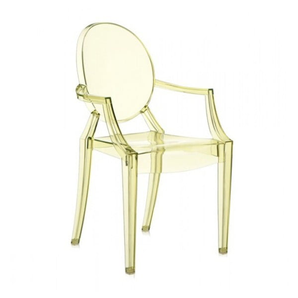 Světle žlutá židle Kartell Louis Ghost