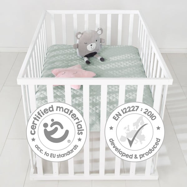 Valge ratastega mänguaed 100x75 cm Style - Roba-image-4