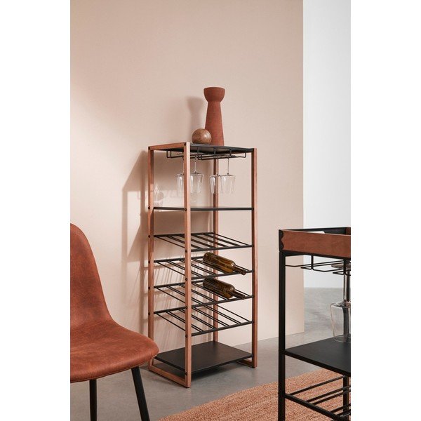 Must/naturaalsest metallist veinikapp, pudelite arv 20, 50x122x35 cm Isaac - Yes Everyday-image-1