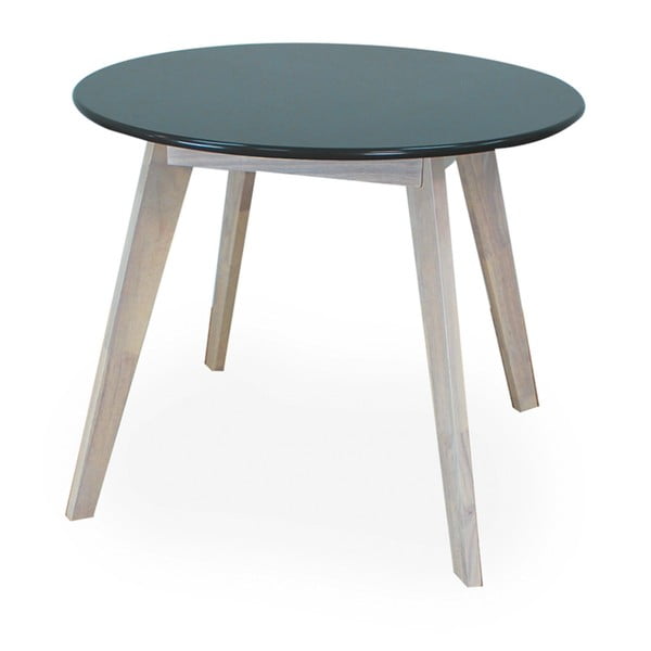 Kulatý stůl s šedou deskou a nohama z kaučukového dřeva Signal Helsinki, ⌀ 100 cm