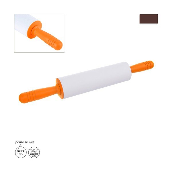 Silikonový váleček s oranžovou rukojetí Orion