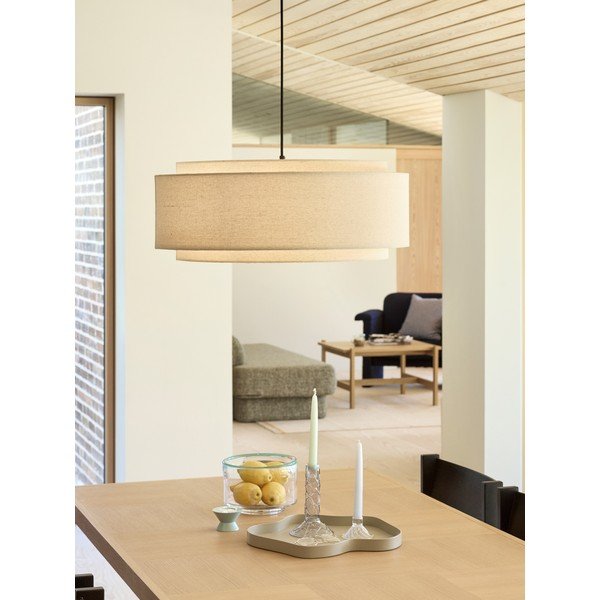 Kreemikas kangast ripplamp ø60x23 cm Sable - Hübsch-image-1