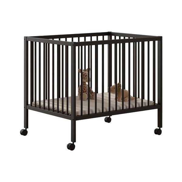 Antratsiitne pöögipuidust reguleeritava kõrguse/ratastega mänguaedik 95x75 cm Dino - Vipack