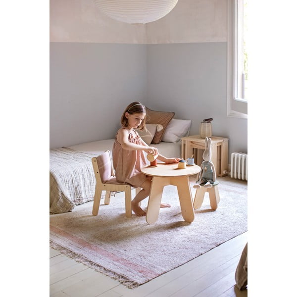 Heleroosa-puiduvärvi lastetool Vintage Nude - Lorena Canals-image-4
