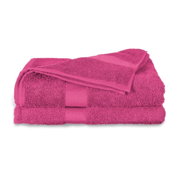 Růžový ručník Twents Damast Kleur, 50 x 100 cm