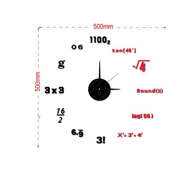 Nástěnné nalepovací hodiny Mauro Ferretti Math, ⌀ 50 cm-image-2