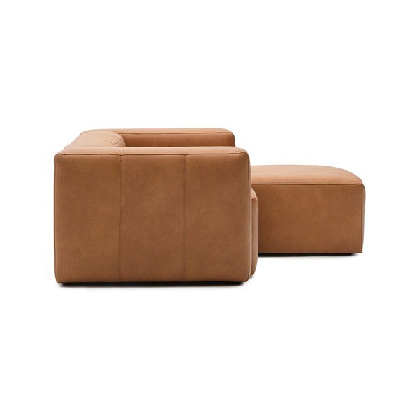 Pruun nahkdiivan (parempoolne nurk/diivanvoodiga) Blok - Kave Home-image-3
