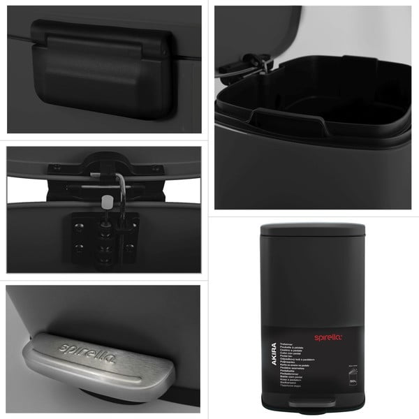 Matt must terasest prügikast 50 l Akira - Spirella-image-3