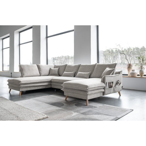 Beež U-kujuline diivanvoodi (vasak nurk) Charming Charlie – Miuform-image-4