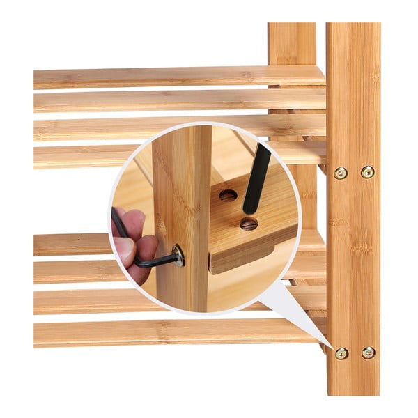 Bambusest riiul 8 paarile kingadele , laius 90 cm - Songmics-image-2