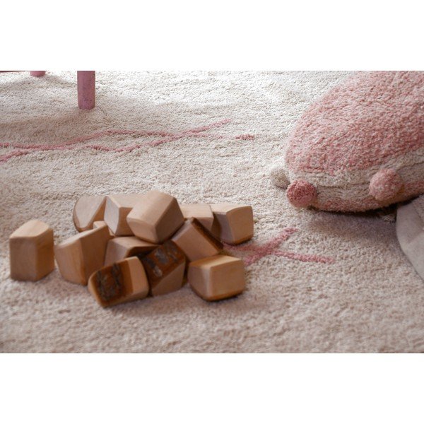 Roosa-kreem pestav käsitsi kootud puuvillane vaip 170x240 cm Atlas Natural - Lorena Canals-image-4