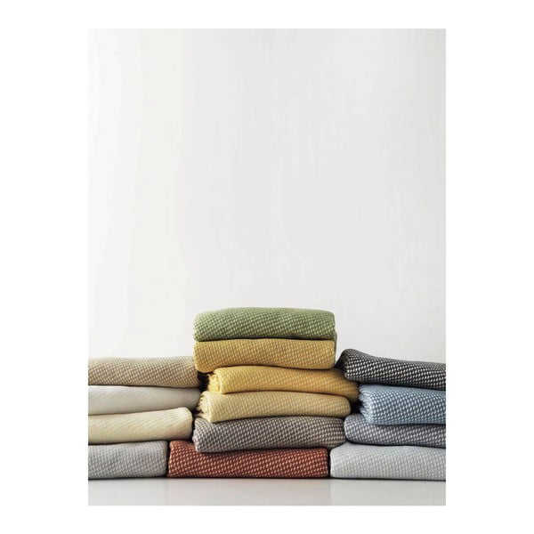 Oliivroheline ruuduline puuvillane riie , 140 x 180 cm Ruby - Euromant-image-1