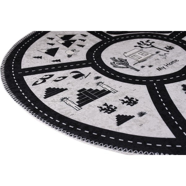 Must-valge pestav laste mänguvaip ø120 cm My Home - Vitaus-image-2