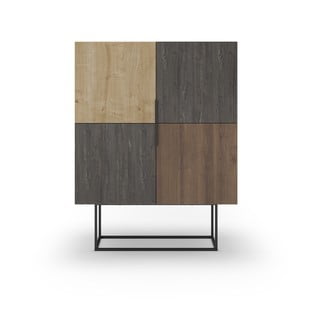 Tammepuidust kapp pruun-puiduvärvi 100x130 cm Titan - Marckeric