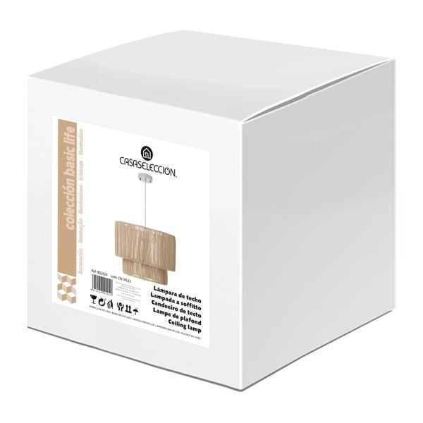 Naturaalset värvi laevalgusti rotangist lambivarjundiga ø 38 cm Natural Way - Casa Selección-image-3