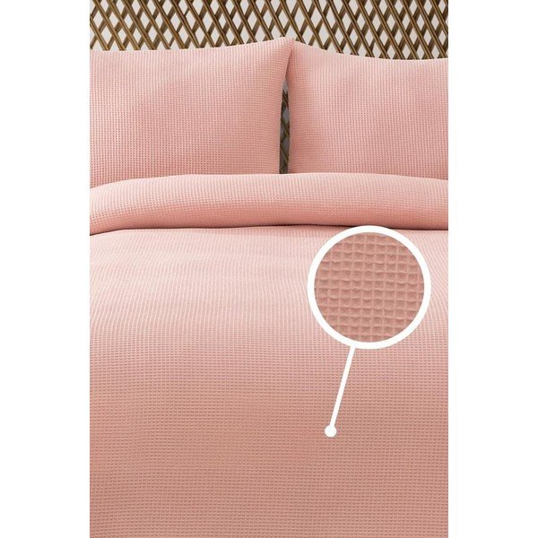 Roosa voodikate 200x220 cm Waffle - Mijolnir-image-1