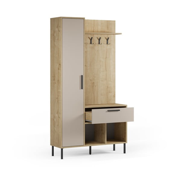 Kreem tammespoonist koridorikomplekt 108x195x35 cm Heidy - Marckeric-image-3