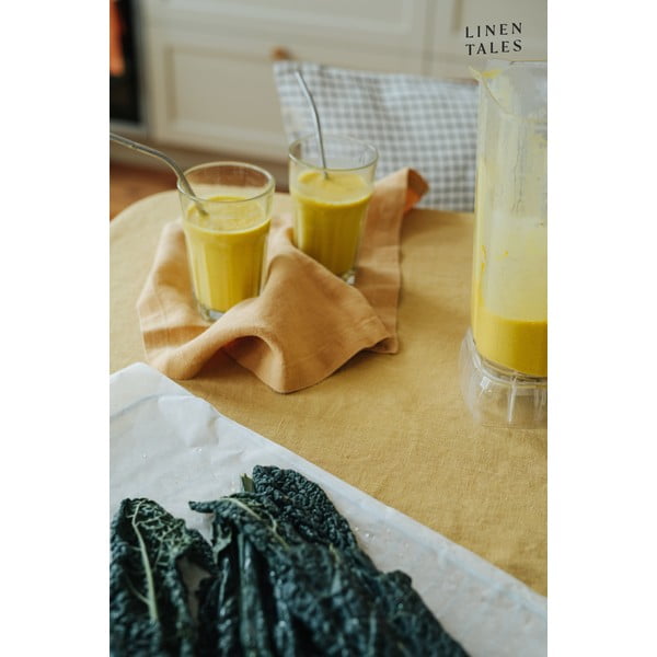 Kollane kangast klaasialused 4 tk komplektis - Linen Tales-image-2