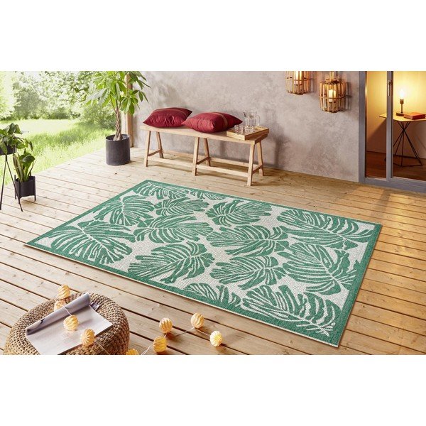 Roheline ja beež õuevaip , 140 x 200 cm Monstera - NORTHRUGS-image-1