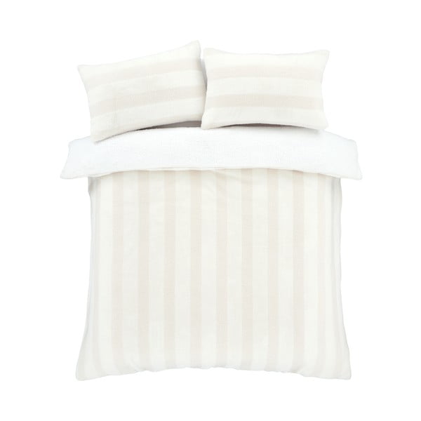 Kreem laiendatud voodipesu kaheinimesevoodile mikroplüüsist 230x220 cm Stripe Fur - Bianca-image-2