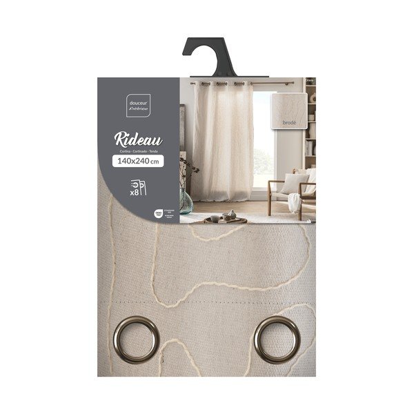 Naturaalses värvitoonis kardin 140x240 cm Cirana - douceur d'intérieur-image-3