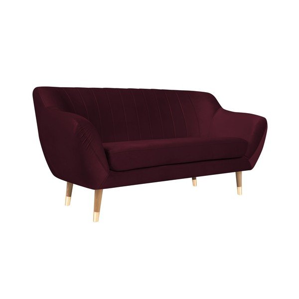 Vínová sametová pohovka Mazzini Sofas Benito, 158 cm-image-2