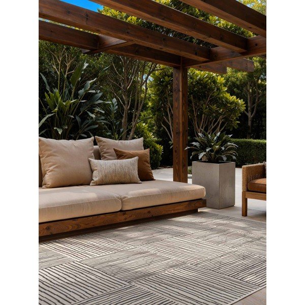 Must/kreemikas sise- ja õuevaip 160x230 cm Haringey Nightingale - Ted Baker-image-1