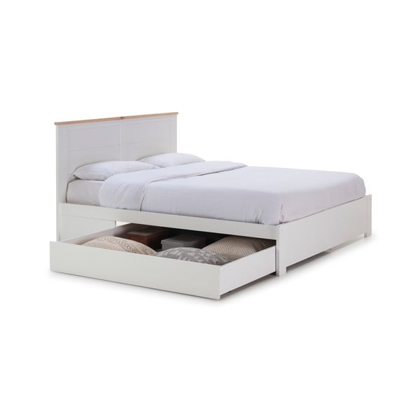 Valge kaheinimesevoodi koos panipaigaga 140x190 cm Gabi - Marckeric-image-4