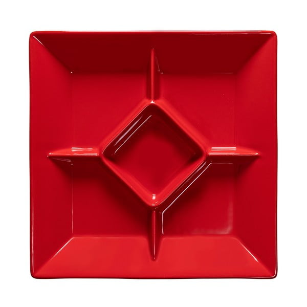 Punane keraamiline taldrik delikatesside jaoks, 33 x 33 cm Cook & Host - Casafina