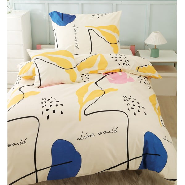 Kollane 3-osaline voodipesu üheinimesevoodile mikrosatiinist 140x200 cm Sophia - My House-image-4