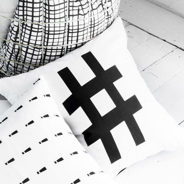 Sada 2 bavlněných povlaků na polštář Blanc Hashtag-image-1
