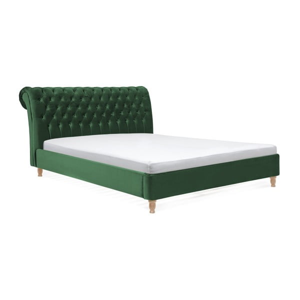 Zelená postel z bukového dřeva Vivonita Allon, 180 x 200 cm