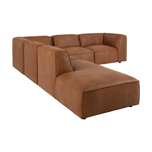 Konjaki pruun kunstnahast nurgadiivan (vasakpoolne nurk) Fairfield Kentucky - Bonami Selection-image-4