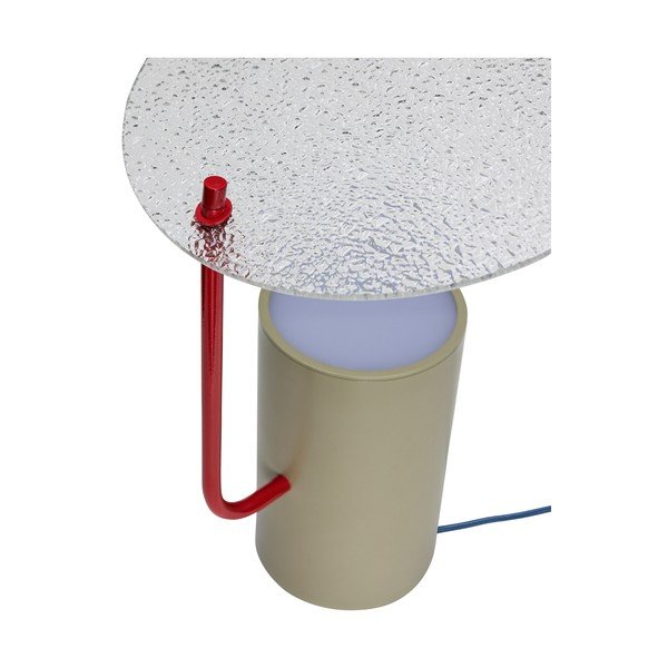 Khaki värvi klaasvarjuga laualamp (kõrgus 35 cm) Disc - Hübsch-image-2