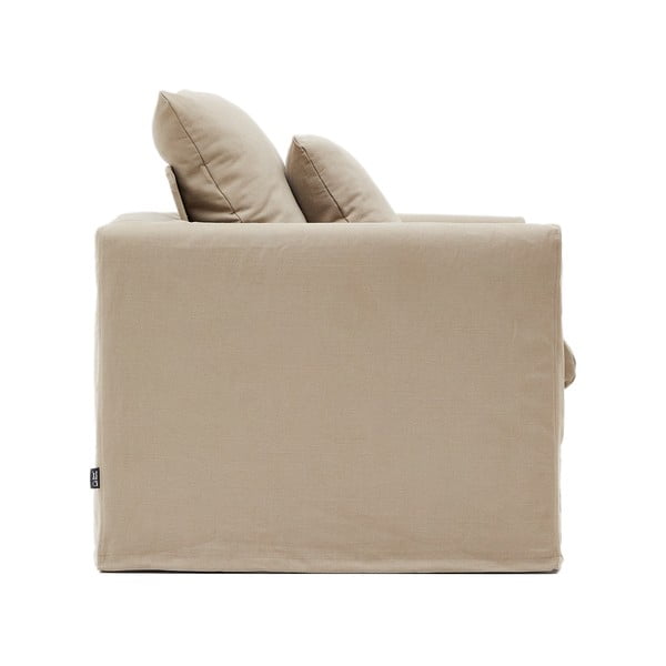 Beež linane tugitool Nora - Kave Home-image-3