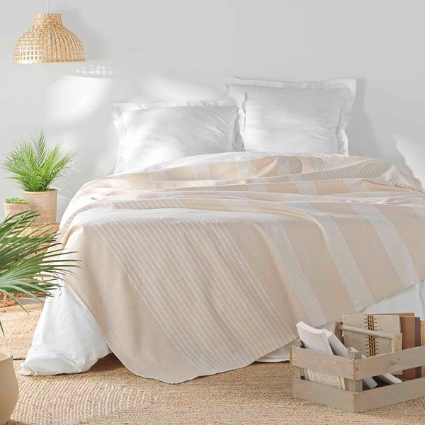 Beež voodikate 240x260 cm Adele - douceur d'intérieur-image-1