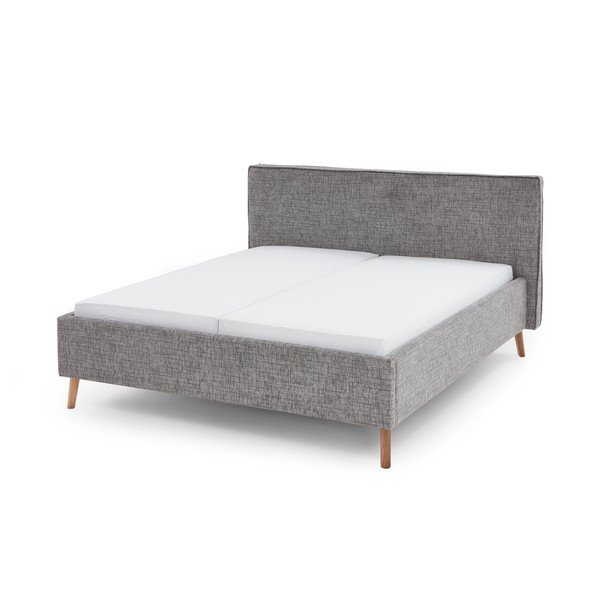Hall polsterdatud kaheinimesevoodi koos voodipõhjaga 160x200 cm Riva – Meise Möbel