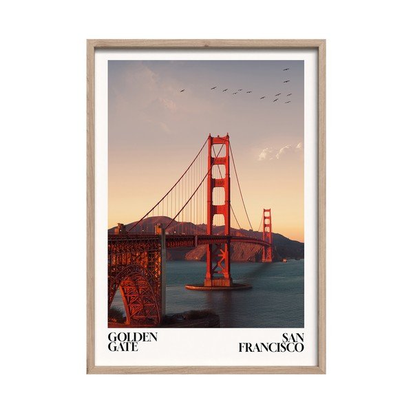 Trükitud pilt raamiga 50x70 cm Golden Gate - Styler