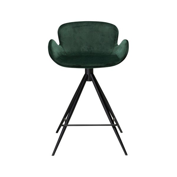 Tmavě zelená barová židle DAN–FORM Denmark Gaia Velvet, výška 87 cm-image-1