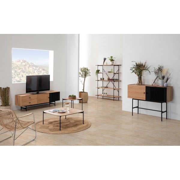 Tammepuidust raamaturiiul mustade detailidega Amina - Marckeric-image-3